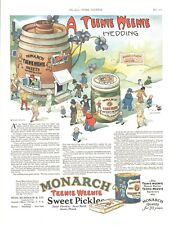 1926 Monarch Pickles Vintage Print Ad Teenie Weenie Comic Wedding Gherkins picture
