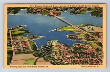Norfolk VA-Virginia, Aerial Country Club And Yacht Basin Vintage c1946 Postcard picture
