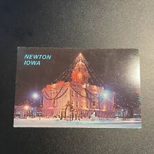 Greetings From Newton IA Iowa Vintage Postcard Largest Christmas Tree picture