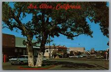 Los Altos CA Main Street View c1964 Chrome Postcard picture