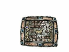 Large Livestock 4.75 X 3.75 Inch Belt Buckle 2020 Champion picture