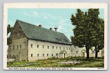 Saal Sisters House & Chapel at Cloister Ephrata Pa Linen Postcard No 5021 picture