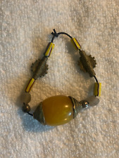 Antique Venetian - African Trade Beads, Baoule Brass - Amber Resin picture