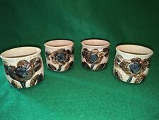Vintage MCM Otagiri Stoneware Floral Sake Tea Cups Handcrafted Japan Set of 4 picture
