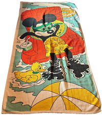 MICKEY MOUSE DISNEY EXCLUSIVE 28x52 COTTON VTG BEACH TOWEL - POOL DUCK LOUNGE picture