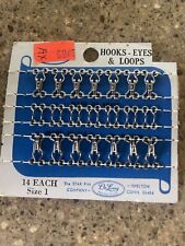 Vintage 14 DeLong Hooks Eyes Loops Size 1 NOC The Star Pin Company Shelton, Conn picture