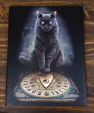 His Masters Voice Black Cat With Ouija Board Wicca Wood Framed Canvas Wall Decor picture