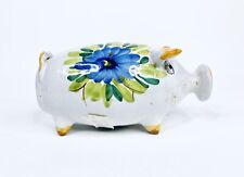 VTG Antique Handmade Ceramic Hand Painted Piggy Bank Signed 1915 7”W X 4”H picture