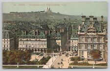 Paris Aerial Panorama Pavilion Louvre Vers Montmartre Vintage Postcard picture