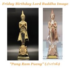 Friday Birthday Buddha Image Brass Statue Thoughtful Posture Meditive Standing picture