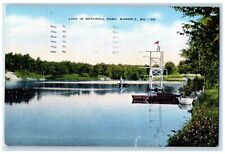 1948 View Of Lake In Rothwell Park Boat Moberly Missouri MO Vintage Postcard picture