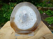 Natural Agate Crystal Large Slice Brazil 145mm x 131mm  160g Free Display Stand picture