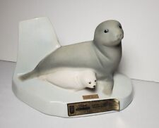 Rare Jim Beam 1986 Harp Seal with Baby Whiskey Decanter (Empty) Vintage  W/Box picture
