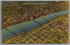 AR Aerial View of Little Rock Arkansas c1940s Postcard Postal Cancel 1947  picture