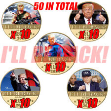 50Pcs Set 45Th President Donald Trump MAGA King Gold Commemorative Coin 2024 picture