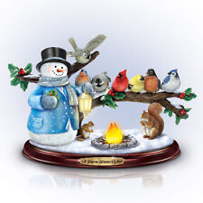 Bradford Exchange Thomas Kinkade Snowman and Songbird Sculpture Musical/Light up picture