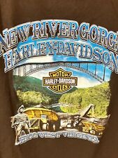Harley Davidson Men’s XL Black T-Shirt New River Gorge WV Skull 2017 picture