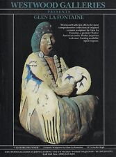 GLEN LA FONTAINE Elk Robe Drummer Sculpture Art Gallery Print Ad~1981 picture