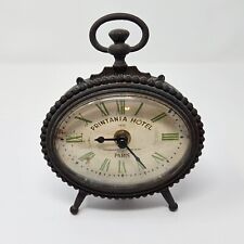 Antique Printania Hotel 1870 Paris Weathered Wall/ Table Clock 5x6 in Working picture