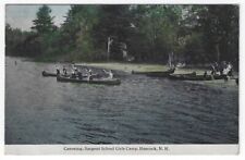 Hancock, NH,  Vintage Postcard View of Canoeing, Sargent School Girls Camp, 1911 picture
