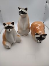 Lomonosov 3pc Raccoon Set from Russia - Hand Decorated picture