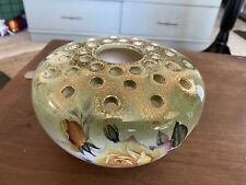 Gorgeous Ceramic Flower Frog Bowl Vase Yellow Rose California Pottery Signed picture