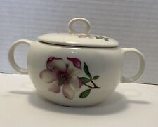 Crooksville Sugar Bowl With Lid White With Magnolia Flower Delmar Diana picture