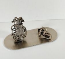 GOLF19th Hole Paper Weight/Letter Stainless Steel business card Holder VERY NICE picture