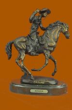 American Classic West Cowboy Sculpture Remington Tribute Bronze Figurine Decor picture