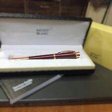 Preowned Montblanc Maroon and Gold Color  Metal Body Pen with Black Gem picture