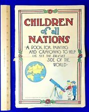 1915 CHILDREN of all NATIONS A Book for Painting and Crayoning Vintage picture
