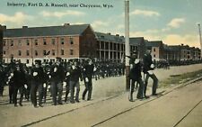 Fort D. A. Russell Infanty near Cheyenne WY Postcard Soldiers picture
