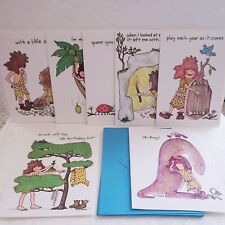 Vintage 70's Cave Nicks Humor Greeting Cards Lot of 7 W Envelopes Variety  picture