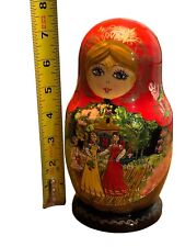Russian 7  Piece Nesting Dolls  Fairytale Signed By Artist picture