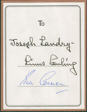 Linus Pauling SIGNED AUTOGRAPH Bookplate Note picture