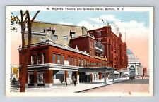 Buffalo NY-New York, Majestic Theatre, Genesee Hotel, Vintage c1924 Postcard picture