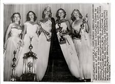 LD245 1951 AP Wire Photo MISS AMERICA COLLEEN KAY HUTCHINS & RUNNERS-UP BEAUTIES picture