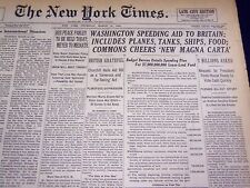 1941 MARCH 13 NEW YORK TIMES - WASHINGTON SPEEDING PLANES - BRITAIN - NT 1136 picture