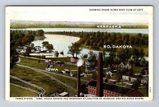 Three States IA-Iowa, Aerial Shore Acres Boat Club, Vintage c1927 Postcard picture