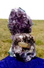 Amethyst Flower Quartz Crystal Point a Uruguay STALACTITE with DOGTOOTH CALCITE picture