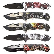 GRIM REAPER WICKED SKULL SPRING ASSISTED FANTASY FOLDING POCKET KNIFE EDC Open picture