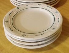 Set of 4 Longaberger WT Pottery Heritage Green Bread plates USA -  picture