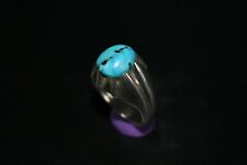 Beautiful Genuine Near Eastern Silver Turquoise Ring with Lovely elegant color picture