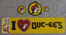 I Love (Heart) Buc-ee’s Bucees Bumper Sticker & 3 Round Stickers picture