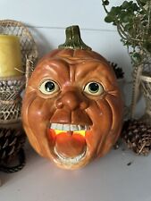 Vintage Scioto Ceramic Mold Jack-O-Lantern, Halloween Pumpkin, Weird Face Kitsch picture