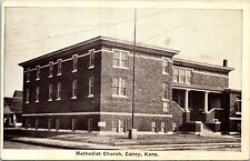 Methodist Church Caney Kansas KS WB Postcard PM Cancel WOB Note VTG Vintage picture
