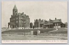 Postcard Moses Taylor Hospital Scranton, PA, 1906 Mailed to England Fancy Back picture