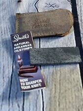 VINTAGE Smith's Natural Arkansas Oilstones Blade Sharpening Stone with Cover picture