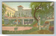 Pasadena CA-California, Maryland Hotel, Garden Court, Panorama Vintage Postcard picture
