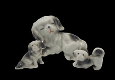 Cocker Spaniel Dog Figurines Set  of 3, Mama & Puppies Porcelain Vinatge Japan picture